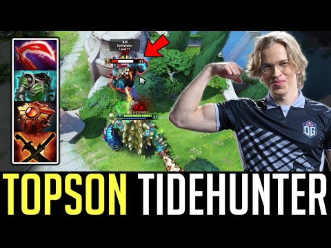 Topson TIDEHUNTER try hard carry his teammates - OG's Rare Mid Hero DOTA 2