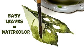 Painting a Watercolor Leaf in Minutes | Beginner Friendly Tutorial