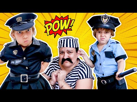 Maria Clara and Rafael Pretend to Play to be Police Officer and Arrest the Candy Thief -MC Divertida