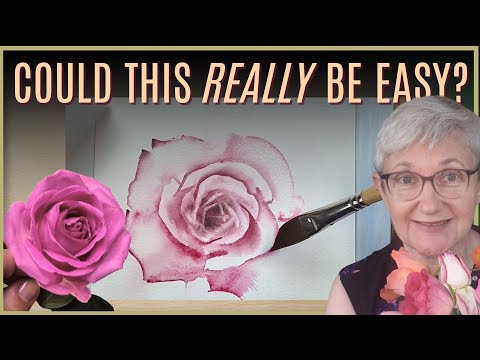 Paint a STUNNING Watercolour ROSE with a DAGGER Brush