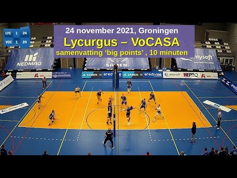 2021-11-24 Amysoft Lycurgus - VoCASA H1 (samenvatting, 10 min) Eredivisie Heren Volleybal
