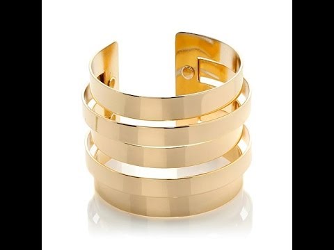 R.J. Graziano Sliced 5Row Metal Cuff Bracelet