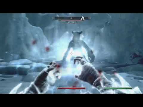 Skyrim Karstaag’s fight (legendary difficulty￼￼)