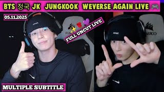 Download lagu 🔴[MULTI SUB] Full Live BTS JUNGKOOK JK (정국) Live Again on Weverse (05.11.2025) #jk #jklive #bts  mp3