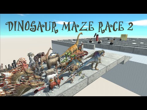DINOSAUR MAZE RACE 2 PART 2 - Animal Revolt Battle Simulator
