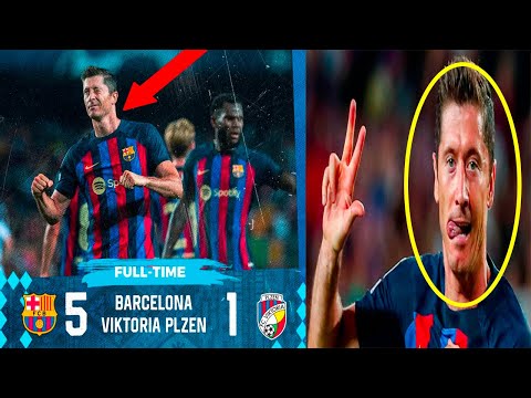 Robert Lewandowski fires hat trick as Barcelona beat Viktoria Plzen 5 - 1