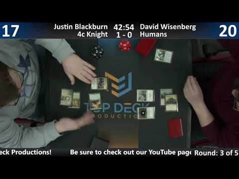 Modern FNM w/ Commentary 3/1/19: Justin Blackburn (4c Knightfall) vs. David Wisenberg (Humans)