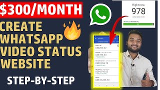 🔥🔥 Earn $300 Monthly - Create WhatsApp Status Video Website in Blogger