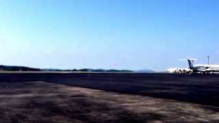 preview picture of video 'T-28 Trojan low pass down the runway at Tri-Cities Regional Airport'
