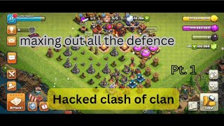 Maxing Defense in COC Using Unlimited Gems | clash of magic gameplay | clash of clans hacked version