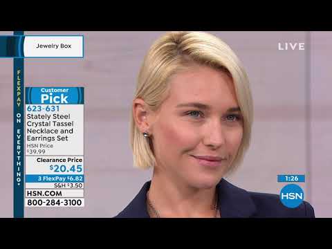 Stately Steel Crystal HematiteColored Tassel Necklace   ...