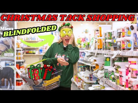 BLINDFOLDED CHRISTMAS TACK SHOPPING! HARLOW'S VLOGMAS