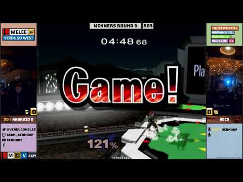 SD | Android 0 (Captain Falcon) vs.  MF | Sock (Fox) - Winners Round 3   Melee @ Verdugo West #124