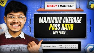 YouTube video '1792. Maximum Average Pass Ratio | Proof - why Greedy | Priority Queue'