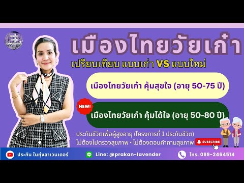 เมืองไทยวัยเก๋า ประกันชีวิตผู้สูงอายุ ไม่ต้องไปตรวจสุขภาพ เปรียบเทียบ วัยเก๋าคุ้มสุขใจ vs คุ้มได้ใจ