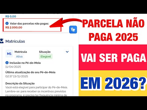 PAGAMENTO NÃO PAGO DE 2025 DO PÉ-DE-MEIA SERÁ PAGO EM 2026? VEJA 