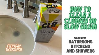 How to clear a clogged or slow bathroom sink drain. How to use CLR clog free drain drain cleaner.