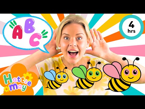 Baby and Toddler Learning ⭐️⭐️Hattie May Learn and Play Compilation ⭐️ Nursery Rhymes and Kids Songs