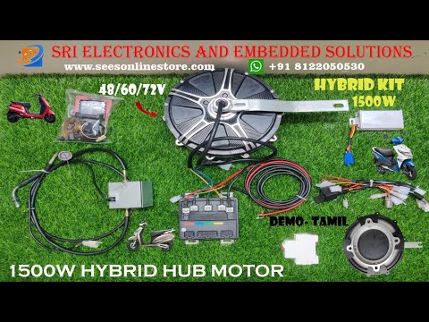 48v/60v/72v 1500w Hybrid Conversion Kit For Activa- Petrol + Electric-Retrofit Type