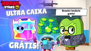 ULTRA CAIXA GRÁTIS! BRAWLER LENDÁRIO DE GRAÇA 🔥 e MUITO MAIS no EVENTO DO BRAWL STARS x DUOLINGO