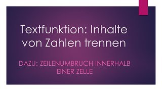 Zeilenumbruch u Textfunktion