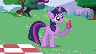Purple horse thing loves birds