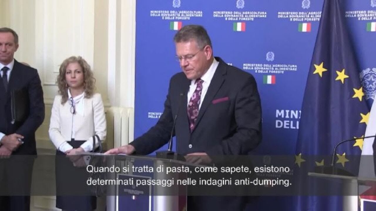Dazi, Sefkovic: La pasta? "Stiamo negoziando con gli Usa in collaborazione con Italia"