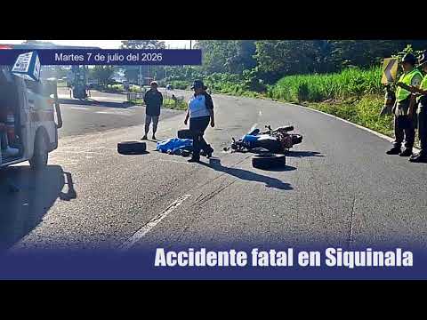 Accidente fatal en Siquinalá, Escuintla