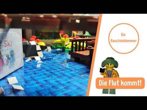 Die FLUT kommt! Nach und nach entsteht unser Klemmbaustein-Wasser. LEGO®-/Klemmbaustein- Stadt (006)