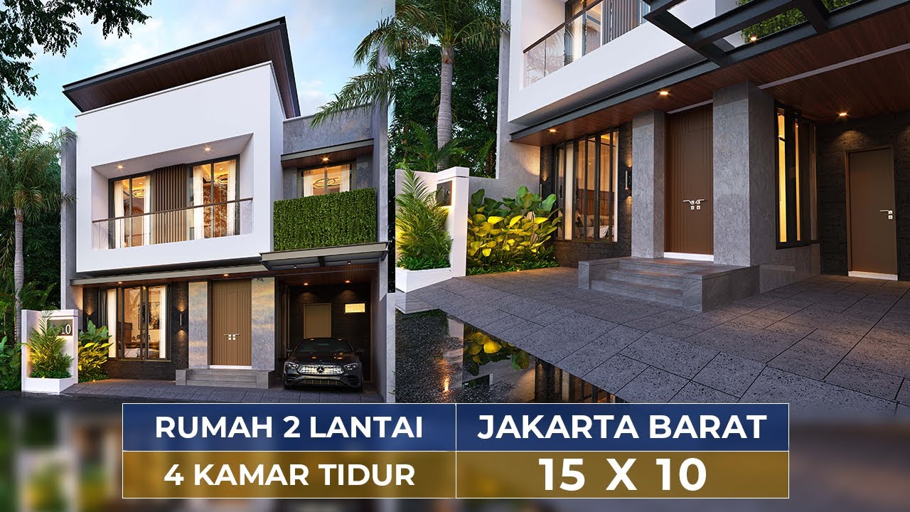 Video 3D Mrs. FLA 1371 Modern House 2 Floors Design - Jakarta Barat