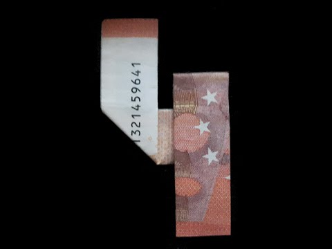 Geldgeschenk: Zahl 4 aus einem Geldschein falten - 4 aus Geld falten - Geburtstag - Jubiläum