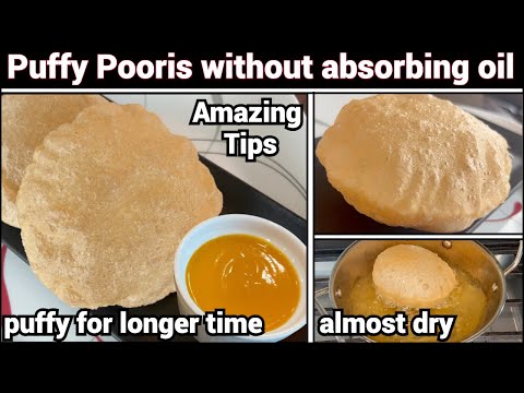 ADD THIS to make Puffy Poori without absorbing oil | Awesome tips #poori #puri #viral #trending