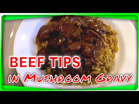 SUPER EASY Crockpot Beef Tips in Mushroom Gravy