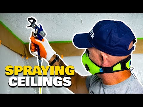 SPRAYING INTERIOR CEILINGS painting ceilings with a sprayer. Ceiling painting instructions.
