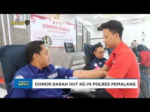 KAPOLRES PEMALANG BERSAMA WARTAWAN IKUT DONOR DARAH SAMBUT HUT KE-74 HUMAS POLRI