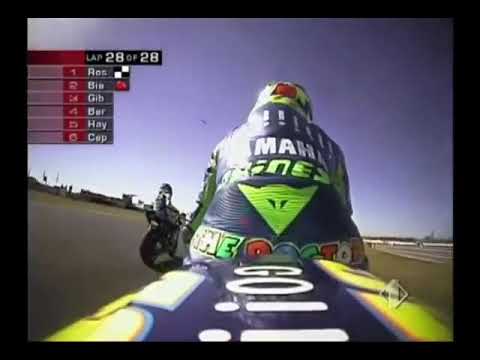 Valentino Rossi's first race in Yamaha commented by Guido Meda - Welkom 2004