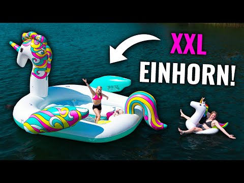 XXL UNICORN ON THE LAKE!🦄 (Camera lost in the lake...😭) with MERLE AND DIMA! - Itsmisabell