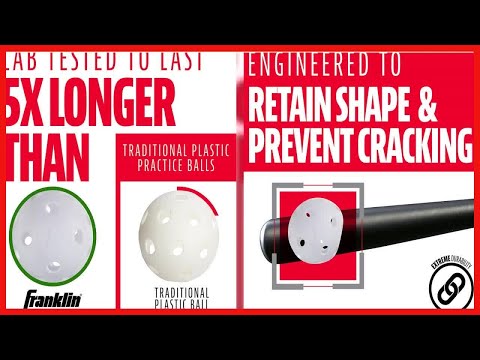 Franklin Sports Plastic Training Balls - Indestruct-A-Ball Plastic Batting Practice Baseballs