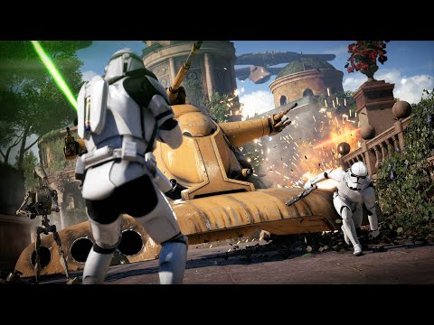 THE BATTLE OF NABOO: Clone Troopers vs CIS Battle Droids - Star Wars: Battlefront 2 (PS5, 4K, HDR)