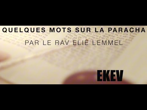 Je ne demande pas grand-chose si ce n'est... Rav Elie Lemmel - Paracha Ekev