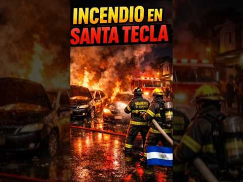 🚒🔥 Bomberos apagan incendio que consumió dos vehículos en Santa Tecla
