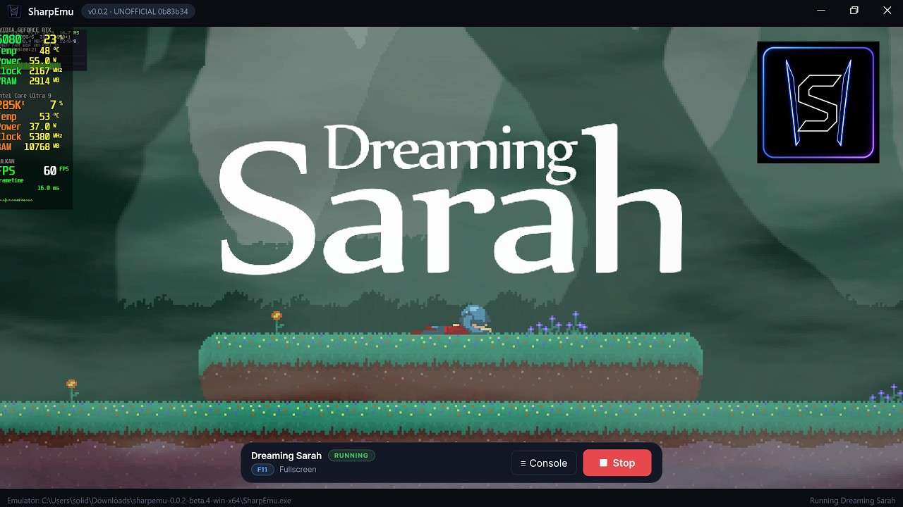 Dreaming Sarah Gameplay | SharpEmu v0.0.2-beta.4 | PS5 Emulator PC