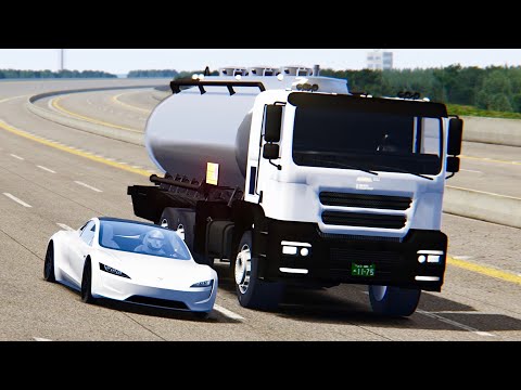 Tesla Roadster vs Monster Tank Truck - Nardo Speed Ring