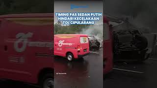 Selamat dari Maut! Begini Momen Menegangkan Sedan Putih Hindari Kecelakaan Maut di Tol Cipularang