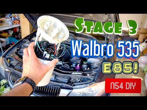 DIY at Home! N54 Stage 2 FUEL PUMP Upgrade BMW 335i Walbro 535 450 LPFP