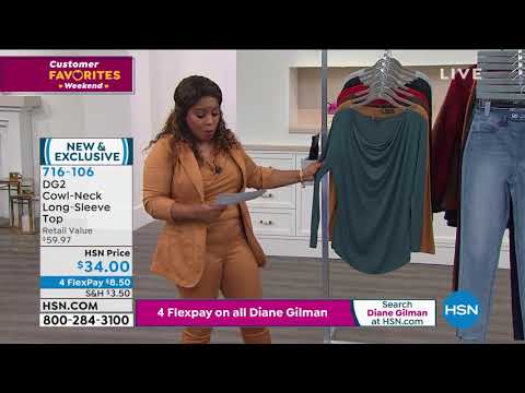 DG2 by Diane Gilman CowlNeck LongSleeve Top