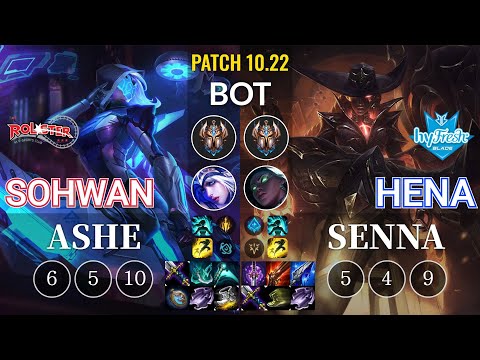 KT SoHwan Ashe vs hyF Hena Senna Bot - KR Patch 10.22