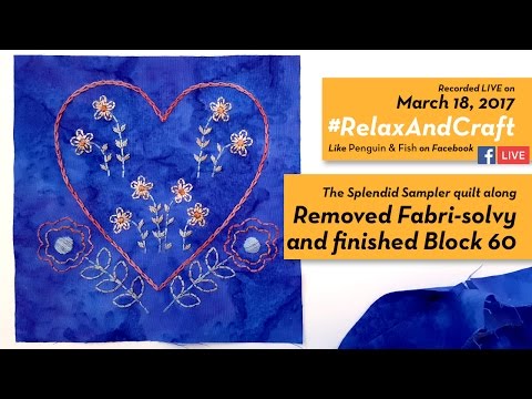 3-18-17 Finished Block 60 of The Splendid Sampler quilt along. #RelaxAndCraft