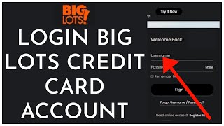Big Lots Credit Card Login (2026) | How To Login Sign In Big Lots Credit Card Account Online