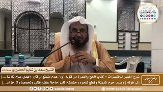 شرح كتاب أخصر المختصرات (29)- كتاب الحج والعمرة ( 4 ) - الشيخ سعد بن شايم الحضيري image